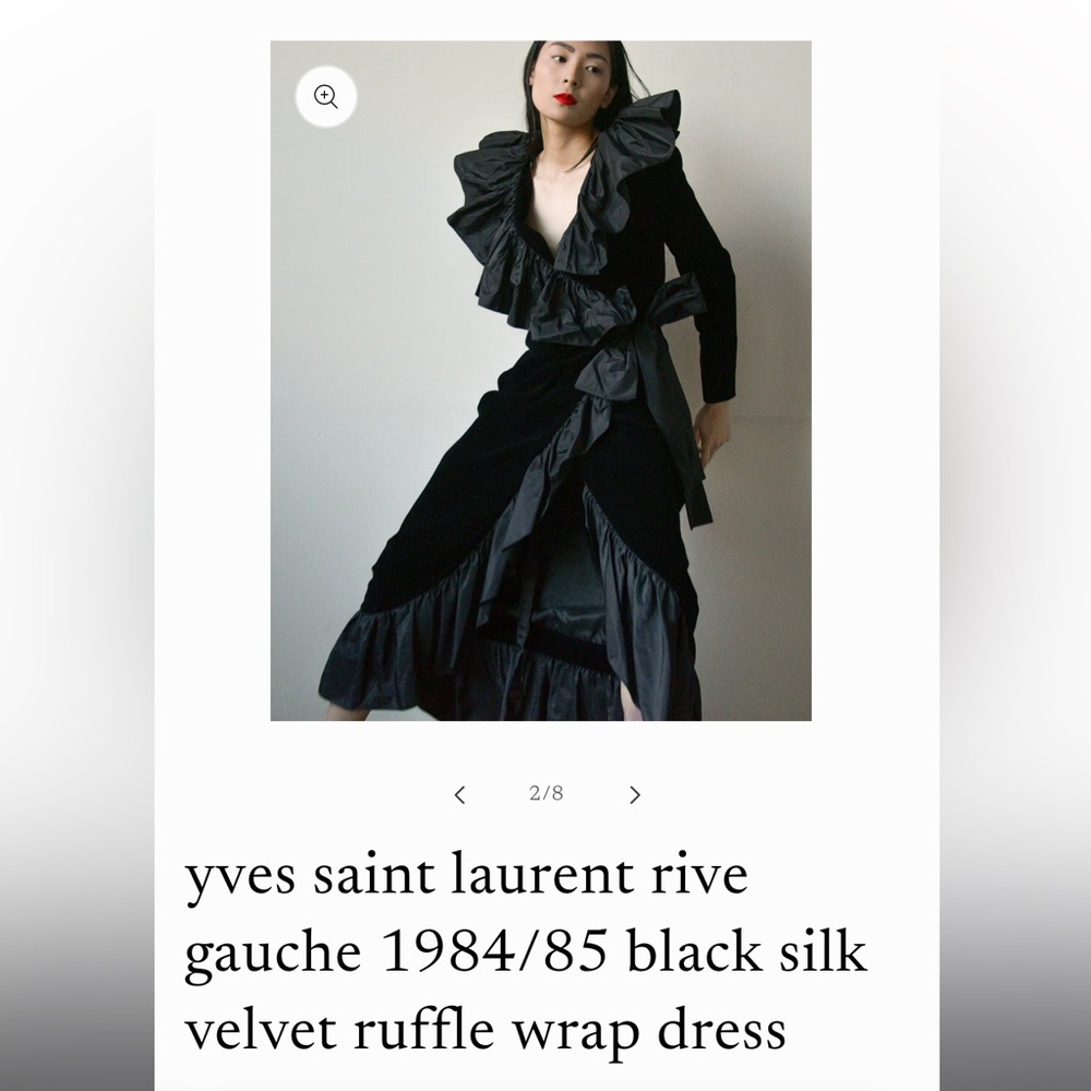 Yves Saint Laurent Black Velvet Maxi Dress